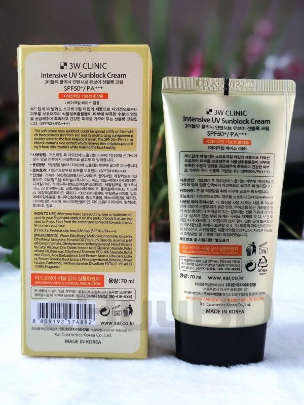 3W Clinic Intensive UV Sunblock Cream
