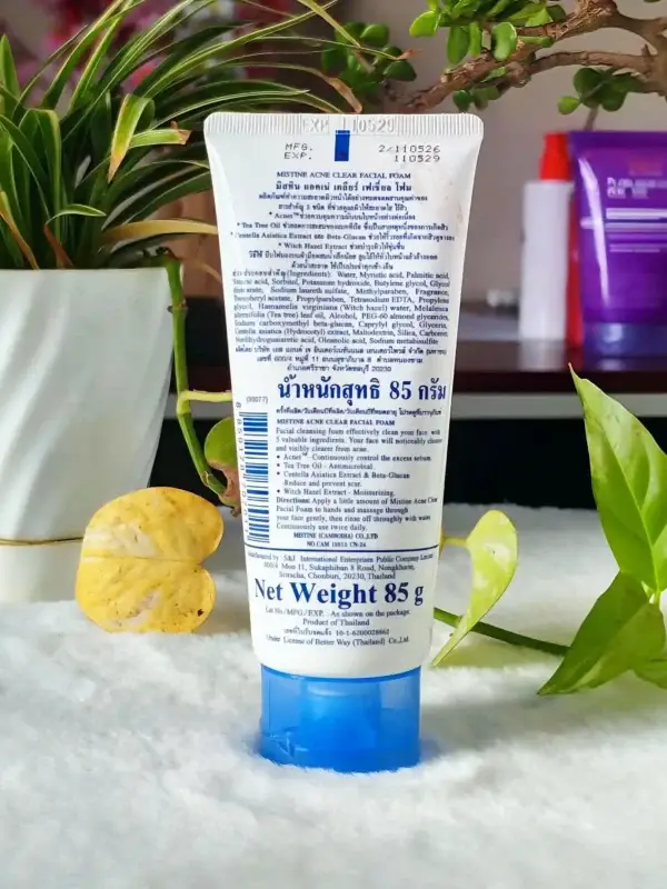 Mistine Acne Clear Facial Foam 85gm Back