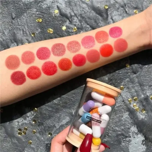 DEROL 16pcs Capsule Velvet Lipstick11