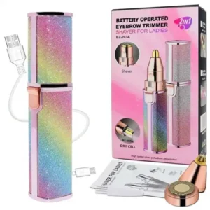 Rechargeable Glitter Rainbow 2 in 1 Blawless Women Hair Remover Eyebrow Trimmer