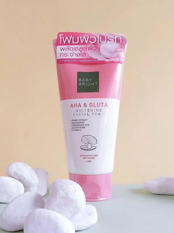 Baby Bright AHA & Gluta Whitening Facial Foam 120gm