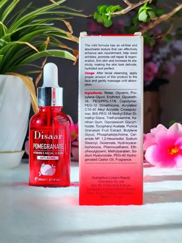Disaar Pomegranate Vitamin E Facial Serum 30ml Back