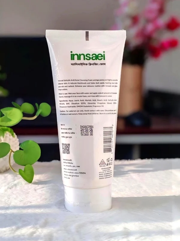 Innsaei Salicylic Acid Acne Cleansing Foam 150ml Back