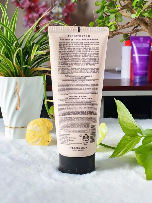 The Face Shop Rice Water Bright Foaming Cleanser 150ml Back
