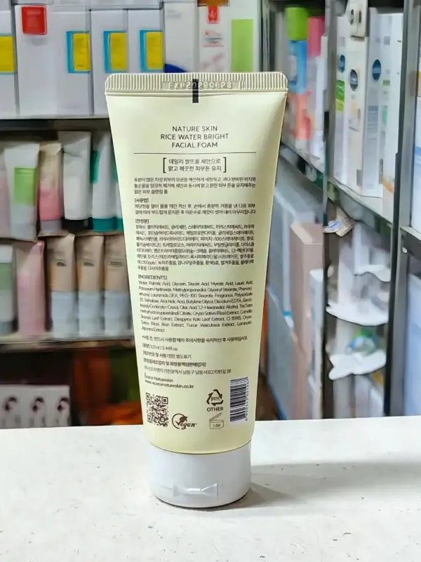 Ecorce Nature Skin Rice Water Bright Facial Foam 102ml Back